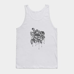 Black and white floral sketch Tank Top